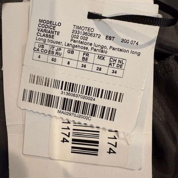 NWT Marella Timoteo Pants Slacks Trousers Gray Cream Houndstooth Size 4 - Picture 10 of 16